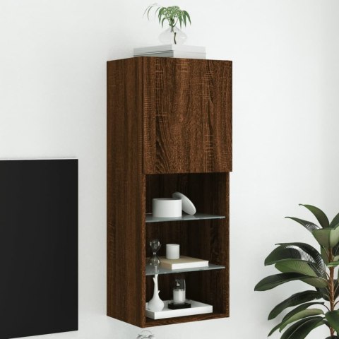 SZAFKA TV Z LED BRĄZOWY DĄB 40,5X30X102CM