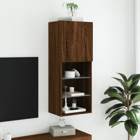 SZAFKA TV Z LED BRĄZOWY DĄB 40,5X30X102CM