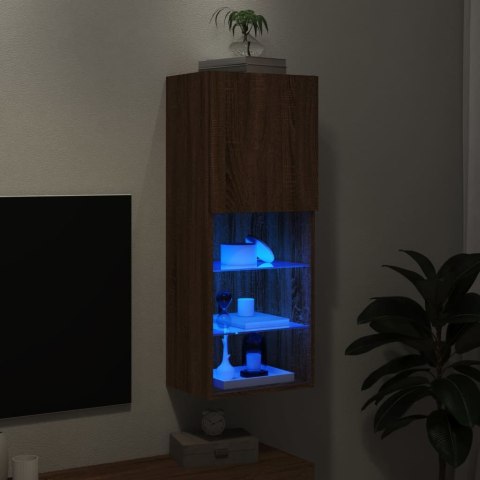 SZAFKA TV Z LED BRĄZOWY DĄB 40,5X30X102CM