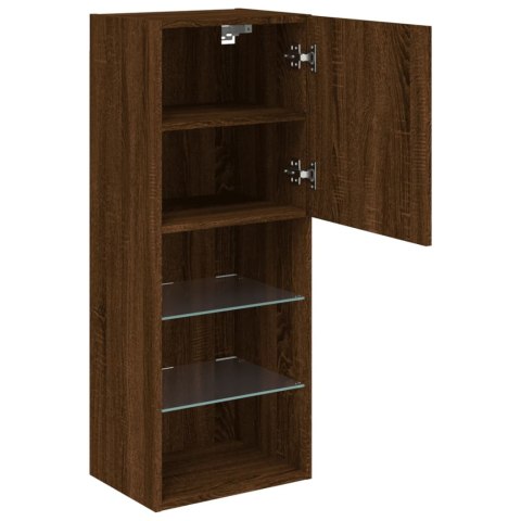 SZAFKA TV Z LED BRĄZOWY DĄB 40,5X30X102CM
