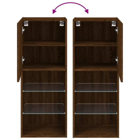 SZAFKA TV Z LED BRĄZOWY DĄB 40,5X30X102CM