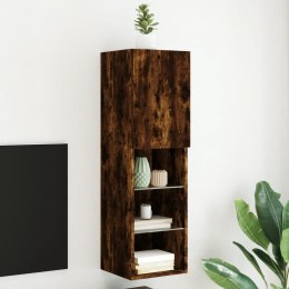SZAFKA TV Z LED PRZYDYMIONY DĄB 30,5X30X102CM