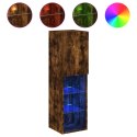 SZAFKA TV Z LED PRZYDYMIONY DĄB 30,5X30X102CM