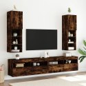 SZAFKA TV Z LED PRZYDYMIONY DĄB 30,5X30X102CM