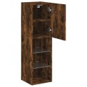 SZAFKA TV Z LED PRZYDYMIONY DĄB 30,5X30X102CM