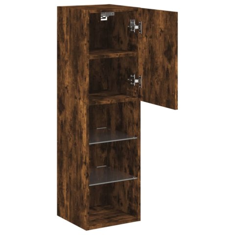 SZAFKA TV Z LED PRZYDYMIONY DĄB 30,5X30X102CM