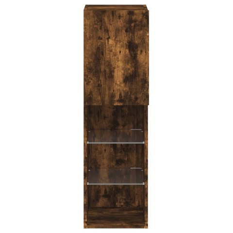 SZAFKA TV Z LED PRZYDYMIONY DĄB 30,5X30X102CM
