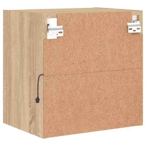 SZAFKA NOCNA Z OŚWIETLENIEM LED ŚCIENNA KOLOR DĄB SONOMA