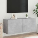 SZAFKA POD TELEWIZOR, ŚCIENNA, SZAROŚĆ BETONU, 100X30X41 CM