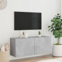 SZAFKA POD TELEWIZOR, ŚCIENNA, SZAROŚĆ BETONU, 100X30X41 CM