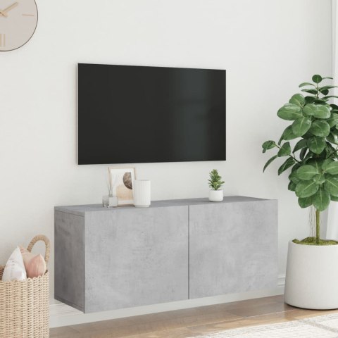 SZAFKA POD TELEWIZOR, ŚCIENNA, SZAROŚĆ BETONU, 100X30X41 CM