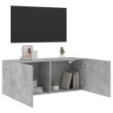 SZAFKA POD TELEWIZOR, ŚCIENNA, SZAROŚĆ BETONU, 100X30X41 CM