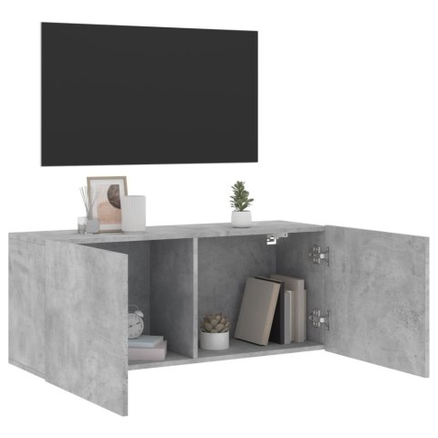 SZAFKA POD TELEWIZOR, ŚCIENNA, SZAROŚĆ BETONU, 100X30X41 CM