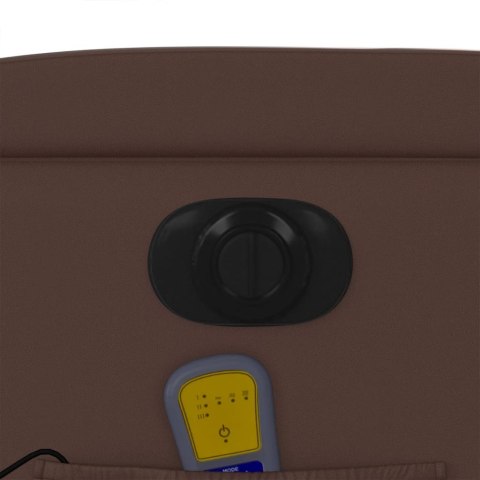 ROZKŁADANY FOTEL MASUJĄCY ELEKTRYCZNY BRĄZOWY SZTUCZNA SKÓRA