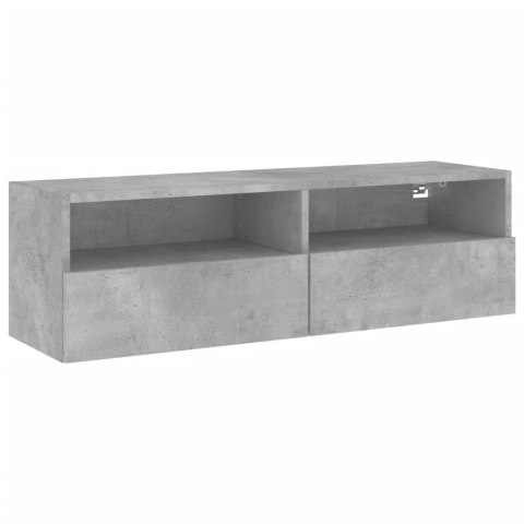 ŚCIENNA SZAFKA TV, SZAROŚĆ BETONU, 100X30X30 CM