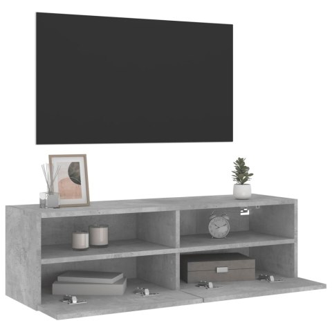 ŚCIENNA SZAFKA TV, SZAROŚĆ BETONU, 100X30X30 CM