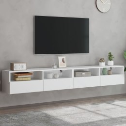 ŚCIENNE SZAFKI TV 2 SZT. BIAŁE 100X30X30CM
