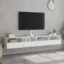 ŚCIENNE SZAFKI TV 2 SZT. BIAŁE 100X30X30CM