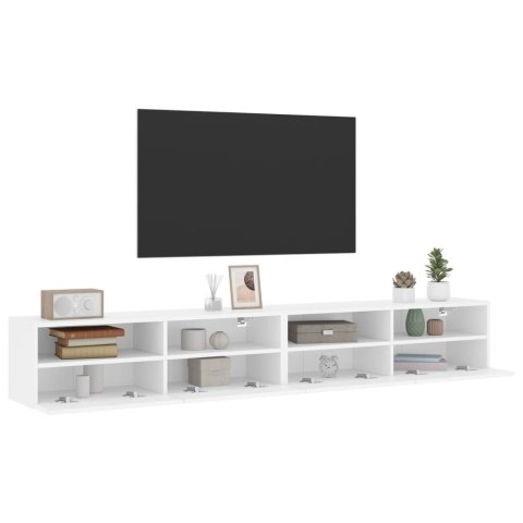 ŚCIENNE SZAFKI TV 2 SZT. BIAŁE 100X30X30CM