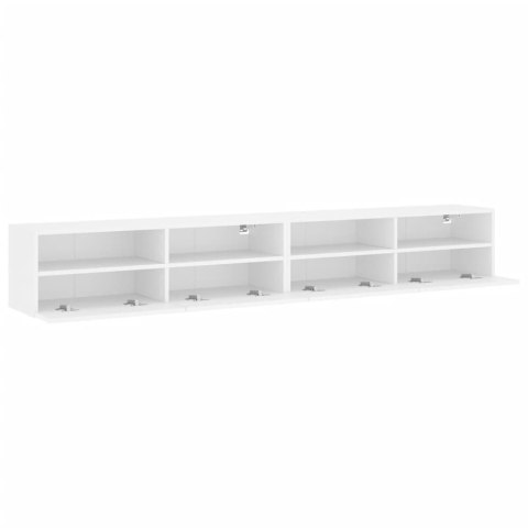 ŚCIENNE SZAFKI TV 2 SZT. BIAŁE 100X30X30CM