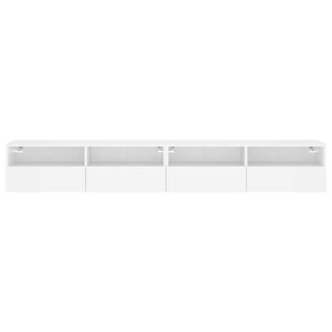 ŚCIENNE SZAFKI TV 2 SZT. BIAŁE 100X30X30CM