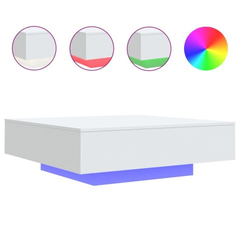 STOLIK KAWOWY Z OŚWIETLENIEM LED BIAŁY 100X100X31CM