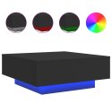 STOLIK KAWOWY Z OŚWIETLENIEM LED CZARNY 80X80X31CM