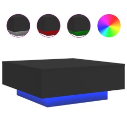 STOLIK KAWOWY Z OŚWIETLENIEM LED CZARNY 80X80X31CM