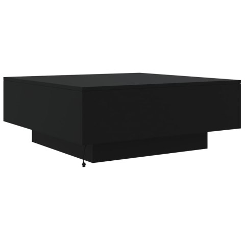 STOLIK KAWOWY Z OŚWIETLENIEM LED CZARNY 80X80X31CM