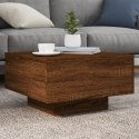 STOLIK KAWOWY Z PODŚWIETLENIEM LED BRĄZOWY DĄB 55X55X31CM