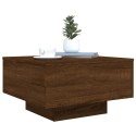 STOLIK KAWOWY Z PODŚWIETLENIEM LED BRĄZOWY DĄB 55X55X31CM