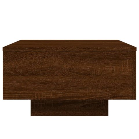 STOLIK KAWOWY Z PODŚWIETLENIEM LED BRĄZOWY DĄB 55X55X31CM