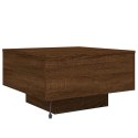 STOLIK KAWOWY Z PODŚWIETLENIEM LED BRĄZOWY DĄB 55X55X31CM
