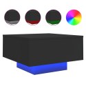 STOLIK KAWOWY Z PODŚWIETLENIEM LED CZARNY 55X55X31CM