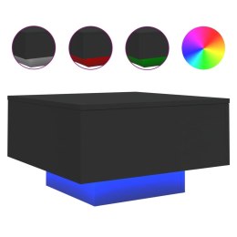 STOLIK KAWOWY Z PODŚWIETLENIEM LED CZARNY 55X55X31CM
