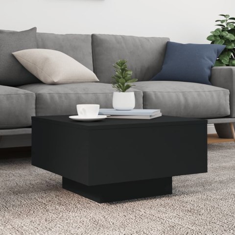 STOLIK KAWOWY Z PODŚWIETLENIEM LED CZARNY 55X55X31CM