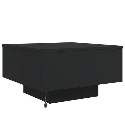 STOLIK KAWOWY Z PODŚWIETLENIEM LED CZARNY 55X55X31CM