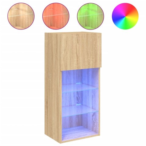 SZAFKA TV Z LED DĄB SONOMA 40,5X30X90CM