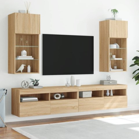 SZAFKA TV Z LED DĄB SONOMA 40,5X30X90CM