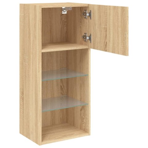 SZAFKA TV Z LED DĄB SONOMA 40,5X30X90CM
