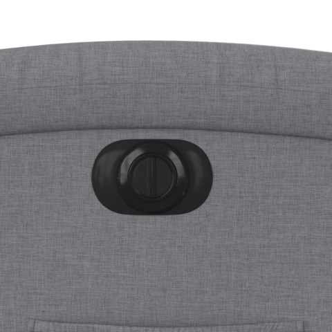 ELEKTRYCZNY FOTEL ROZKŁADANY JASNOSZARY OBITY TKANINĄ