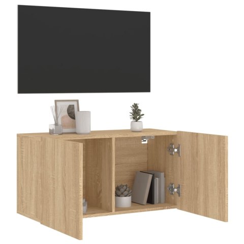 ŚCIENNA SZAFKA TV DĄB SONOMA 80X30X41CM