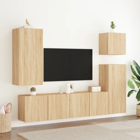 ŚCIENNA SZAFKA TV DĄB SONOMA 80X30X41CM
