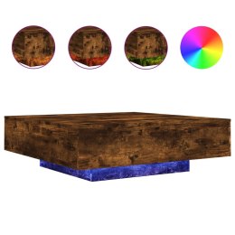 STOLIK KAWOWY Z LED PRZYDYMIONY DĄB 100X100X31CM