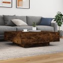 STOLIK KAWOWY Z LED PRZYDYMIONY DĄB 100X100X31CM