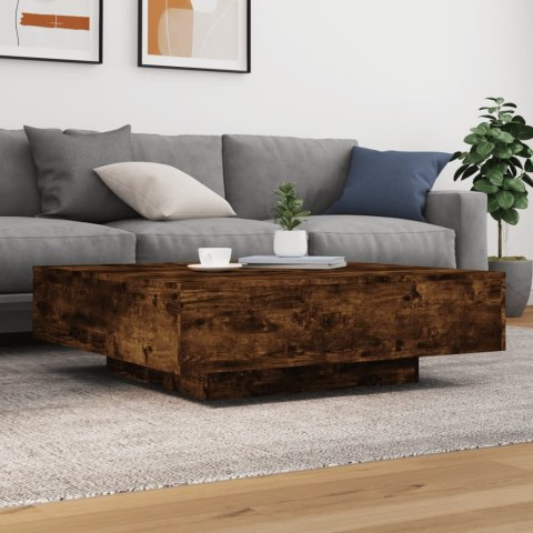 STOLIK KAWOWY Z LED PRZYDYMIONY DĄB 100X100X31CM