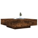 STOLIK KAWOWY Z LED PRZYDYMIONY DĄB 100X100X31CM