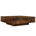 STOLIK KAWOWY Z LED PRZYDYMIONY DĄB 100X100X31CM