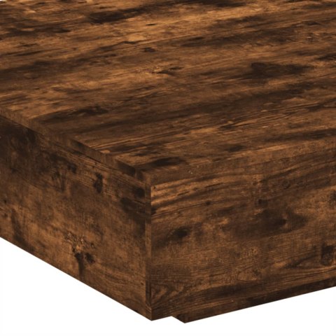 STOLIK KAWOWY Z LED PRZYDYMIONY DĄB 100X100X31CM