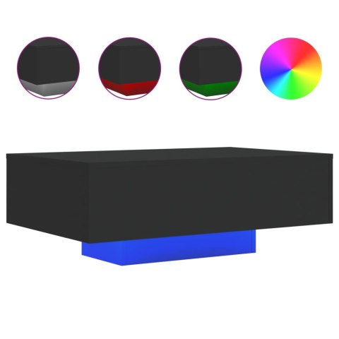 STOLIK KAWOWY Z OŚWIETLENIEM LED CZARNY 85X55X31CM